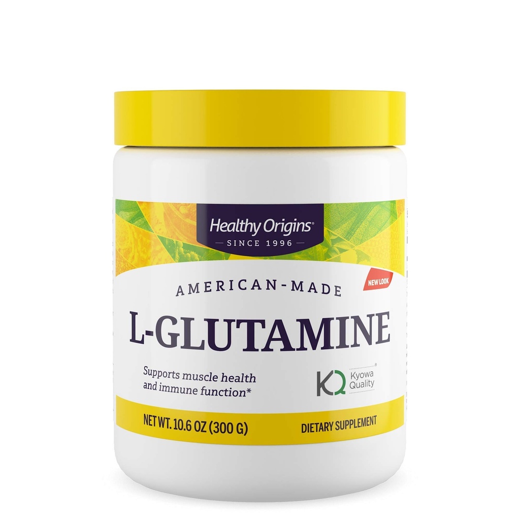 Healthy Origins L-Glutamine Powder 5,000 mg per Serving, 10.6 oz (300g) - American-Made USP Grade Amino Acid Supplement - Supports Muscle Recovery, Immune Function & Microbiome Health