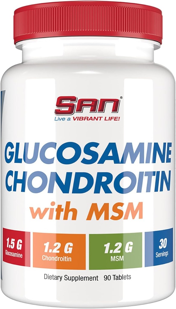 SAN Premium Glucosamine Chondroitin με MSM Complex για κοινή υποστήριξη - Φυσική Φόρμουλα για υγιείς αρθρώσεις και κινητικότητα. 30 Υπηρεσίες