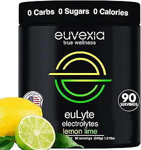 Dr Ekberg euLyte στιγμιαία ηλεκτρολύτες σε σκόνη Zero Carb Calorie Lemon Lime Drink Mix • 80+ Ορυκτά Ορυκτά Ορυκτά Ασβεστίου Μαγνήσιο Κάλιο Ασβέστιο - Νηστεία Keto Stevia • 90 Σερβιέτες