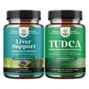 Πακέτο Liver Cleanse Detox & Repair Formula και Advanced TUDCA συμπλήρωμα υποστήριξης ήπατος - με το γάλα Thittle Dandelion Root Turmeric και Artichoke Extra Strength TUDCA 500mg Bile Salts