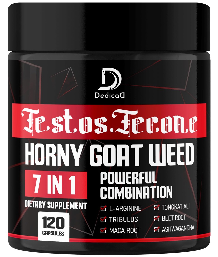 7 in-1 Ultra Test Support with Tribulus Terrestris Horny Goat Weed L-Arginine Maca Root Tongkat Ali Beet Root - Ενέργεια προπόνηση μυϊκή δύναμη Υποστήριξη 120 κάψουλες