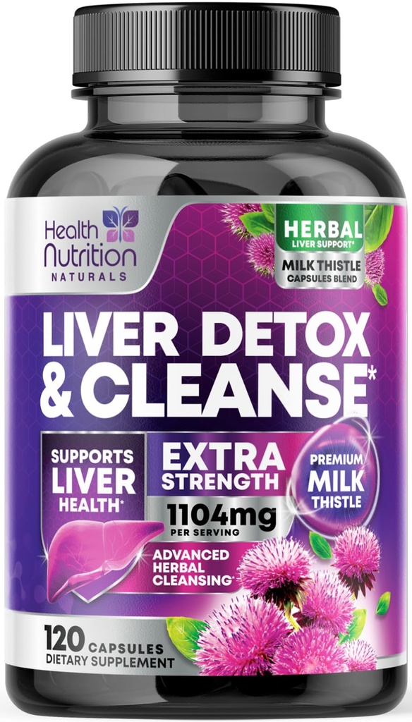 Gentle Liver Cleanse Detox & Repair Formula - Σύνθετη Συσκευή Υποστήριξης Συκωτιού με το Silymarin Milk Thistle, Dandelion Root, Artichoke Extract, Turmeric, Choline, & Beetroot - 120 κάψουλες Veggie