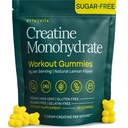 Sugar-Free Creatine Monohydrate Gummies 5gram per Serving, Potent Creatine Gummies for Women & Men, Supplement for Muscle Support, Cellular Energy & Cognitive Function [Lemon Drops Candy Flavor]