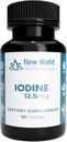New World Health Brands 12, 5mg Iodine Tablets - 90 Tablets - Essential Trace Mineral for Growth, Thyroid & Metabolic Function - Εύκολο στην κατάποση, υψηλή ισχύς, γρήγορη απορρόφηση