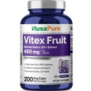 NusaPure Vitex Chasteberry Fruit 20:1 Extract, 450 mg Ισοδύναμο με 9.000 mg 200 Vegan Capses - Μη ΓΤΟ, Vegan Dietary Supplement