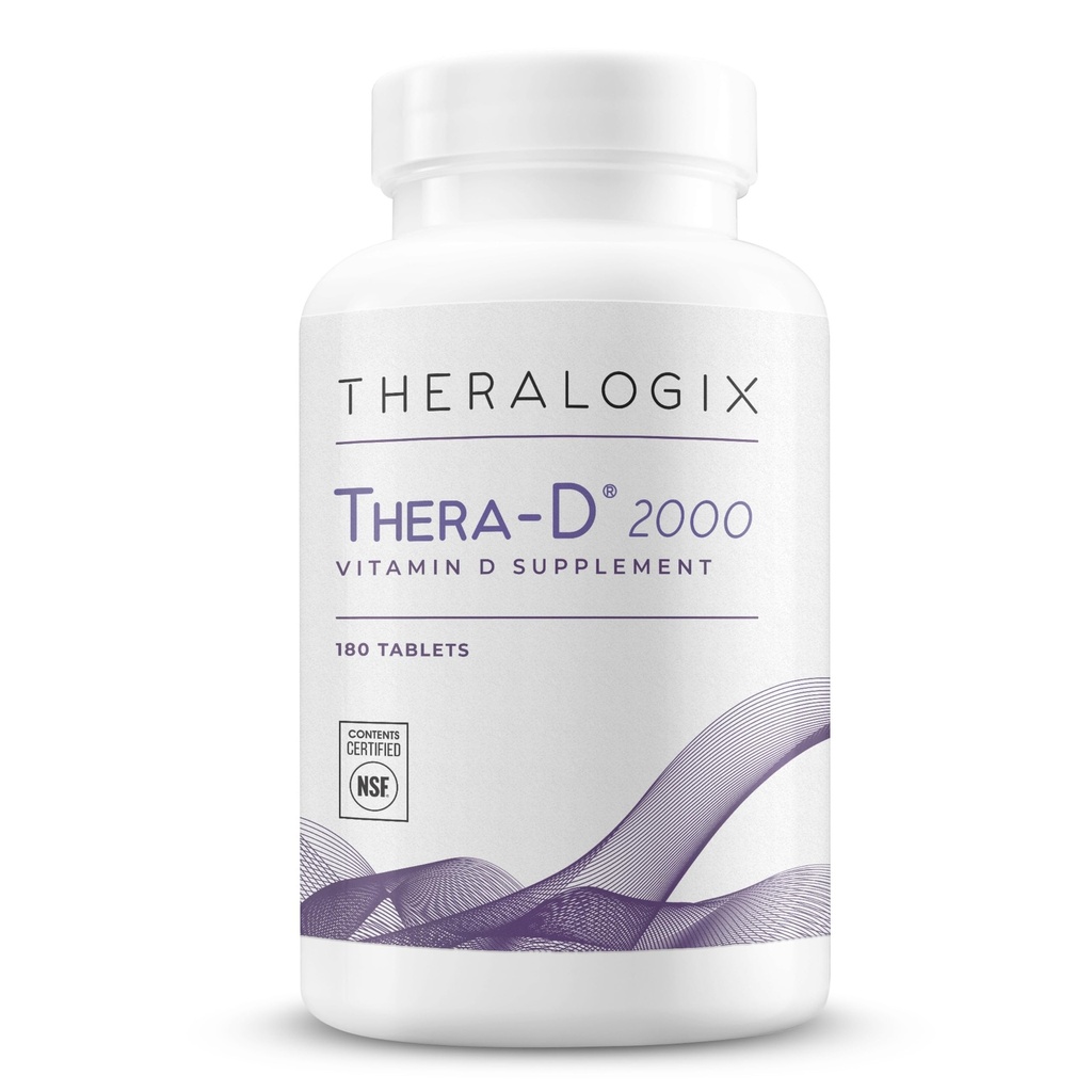 Theralogix Thera-D 2000 Vitamin D Supplement - 2,000 IU (50 mcg) Βιταμίνη D3 Tablets - 180-Ημέρες Προσφορά - Συμπλήρωμα Ανοσολογικής Υποστήριξης για Γυναίκες & Άνδρες - Βοηθήματα Υγεία των οστών & της καρδιάς - NSF Πιστοποιημένα -180 Tablets