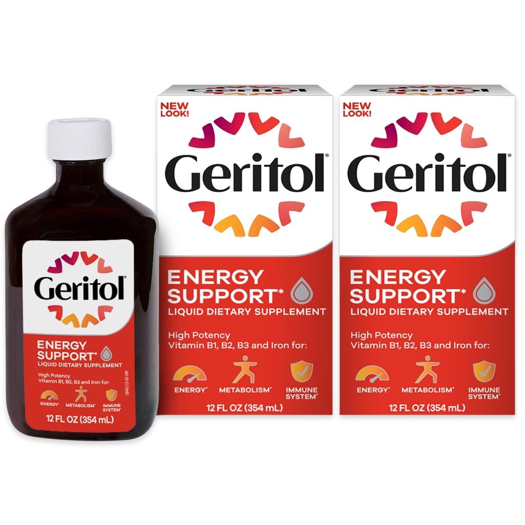 Geritol Υγρή βιταμίνη και το συμπλήρωμα σιδήρου, την ενεργειακή υποστήριξη, περιέχει υψηλής ισχύος B-βιταμίνες και σίδηρο, ευχάριστη γεύση, εύκολο να καταπιούν, καμία τεχνητή γλυκαντικά, μη GMO, 12 Oz, 2 συσκευασία