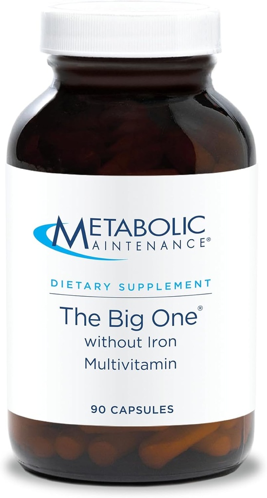 Metabolic Maintenance The Big One - Once Daily Iron-Free Multivitamin Mineral Supplement - Folate, B Vitamins, Biotin, Antioxidants + Vitamin K, Immune Support Nutrients Vitamin A + C (90 Capsules)