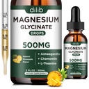 Magnesium Glycinate 500mg - Liquid Magnesium Drops, Ashwagandha, L - Theanine, Chamomile - Calm & Stress Relief, Relaxation, Restful Sleep, Muscle Heart Health, Vegan - 2 Fl Oz (30 Days)
