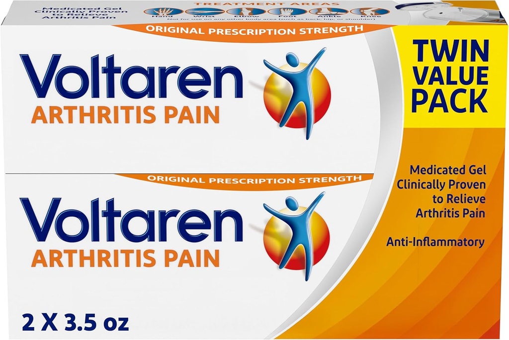 Voltaren Αρθρίτιδα Πόνος Gel για Ισχυρή Επίκαιρη Αρθρίτιδα Πόνος Ανακούφιση με Δικλοφενάκη - NEW Easy Open Cap - 100 g x 2