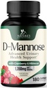 D- Mannose Συμπλήρωμα 1.350 mg με Cranberry & Hibiscus - Αποτελεσματική ταχεία δράση, Απορρίψτε τις προσμείξεις για τη φυσική κηλίδωση, υποστήριξη της υγείας των ουροφόρων οδών, για γυναίκες και άνδρες, μη ΓΤΟ, Vegan, 180 κάψουλες