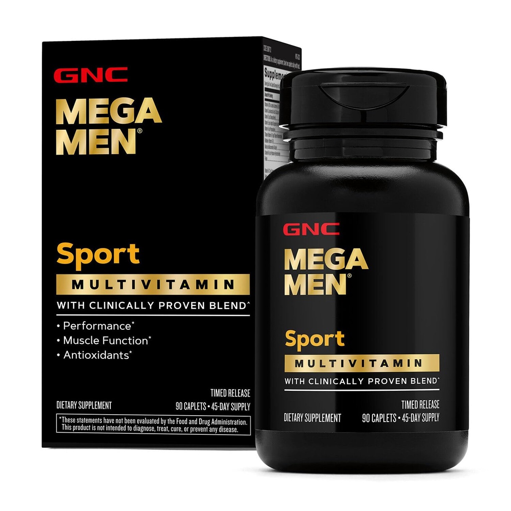 Mega Men Sport Multivitamin Caplets, Athletic Performance Nutrition, Muscle Function, Clinically Αποδεδειγμένα για να αισθανθείτε καλύτερα, Αντιοξειδωτικά, Β Βιταμίνες, Παραγωγή Ενέργειας, Timed Release, 90 ct, 45 svgs