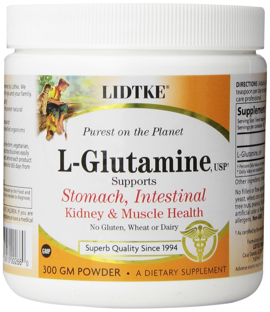 Lidtke Technologies L-Glutamine Powder, 300 γραμμάρια