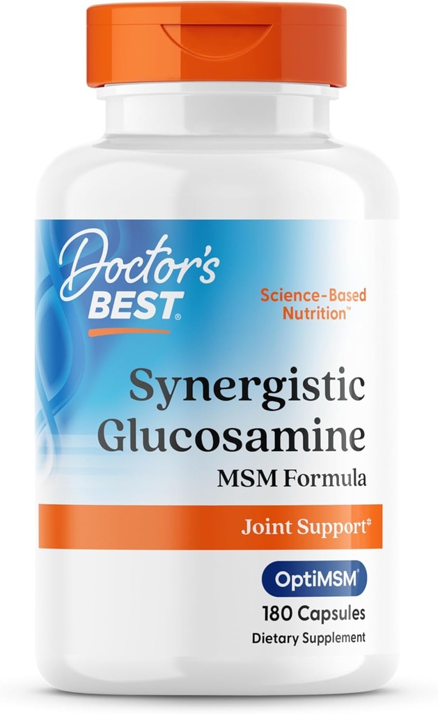 Γιατροί Best Synergistic Glucosamine MSM Formula, Κοινή Υποστήριξη, Μη ΓΤΟ, Χωρίς Γλουτένη, Χωρίς Σόγια 180 κάψουλες