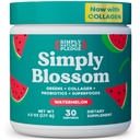 Απλά Blossom Διατροφή Daily Greens & Superfood Powder + Collagen + Probiotics for Women's Digestive Health & Bloating Relief. Βοήθεια για την Υγεία σας Bloom - 30 Ημέρα προσφοράς - Καρπούζι
