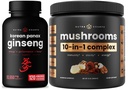 NutraChamps 10-in-1 Mushrooms Powder & Ginseng - Ultimate Energy, Stamina & Cognition Support Bundle.