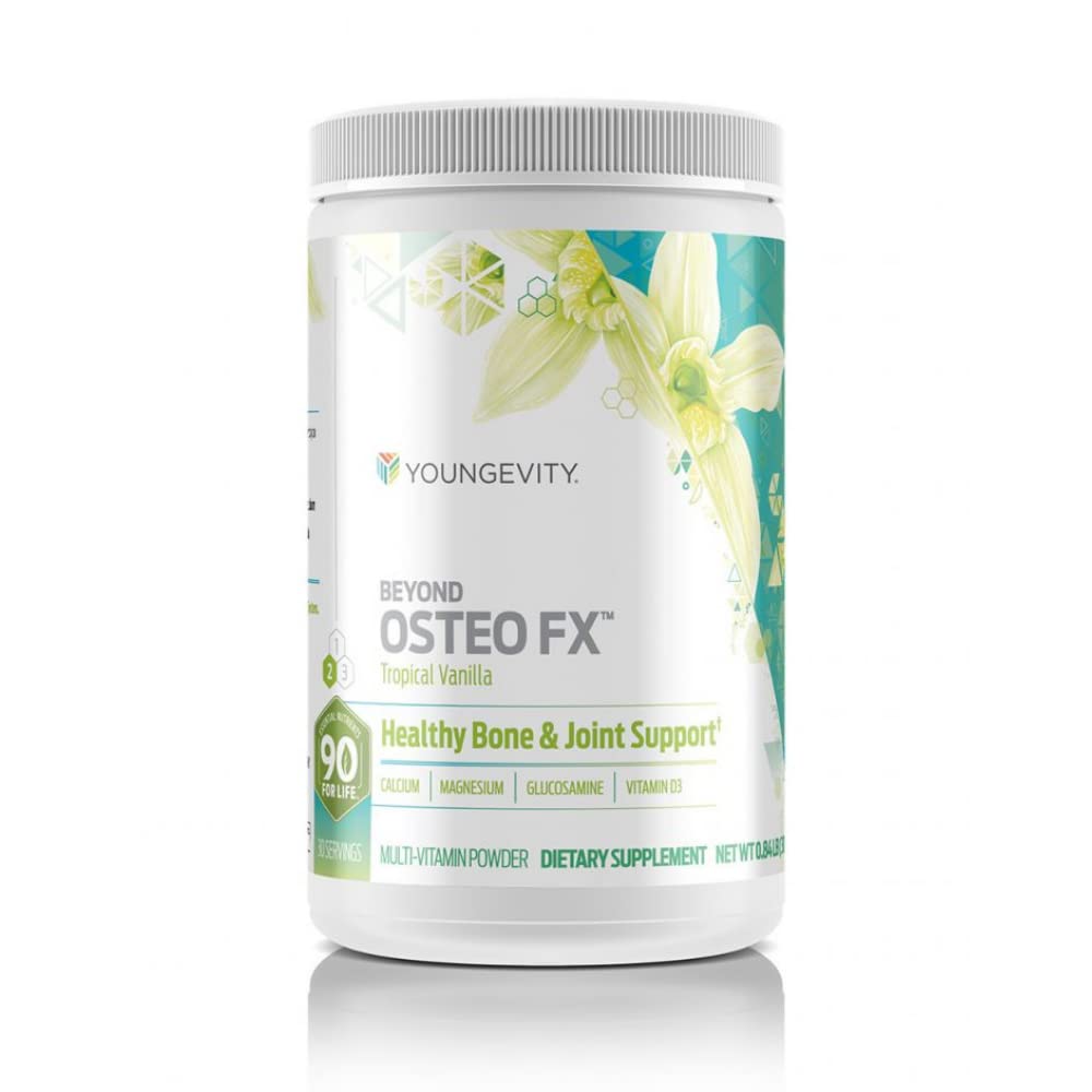 Youngevity Beyond Osteo- FXTM Κόνις – 1200 mg με βιταμίνη D3, Tri-Calcium Phosphate, Magnesium, and Zinc – Συμπλήρωμα Κιτρικού ασβεστίου για γυναίκες και άνδρες – Μη-GMO, Χωρίς γλουτένη – Τροπική βανίλια