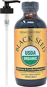 PRIME NATURAL Organic Black Seed Oil 8oz 