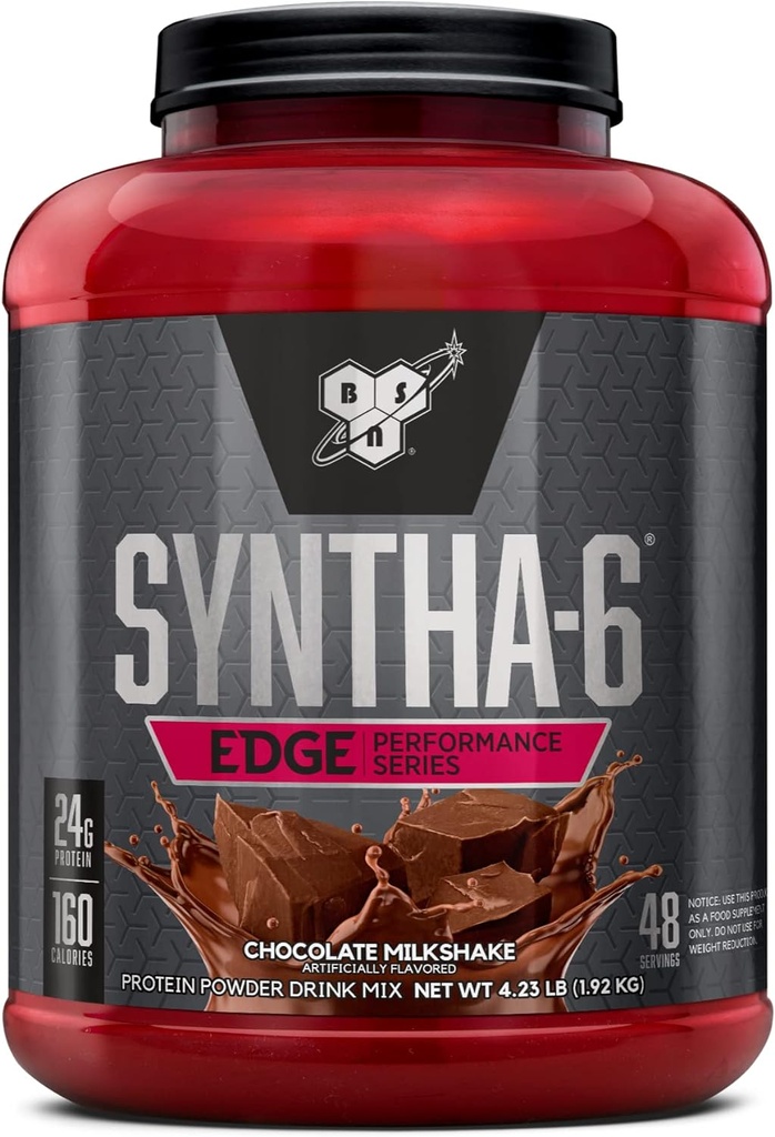 BSN SYNTHA-6 EDGE Protein Powder, με υδρολυμένο Whey, Micellar καζεΐνη, Πρωτεΐνη γάλακτος Isolate, χαμηλή ζάχαρη, 24g πρωτεΐνη, σοκολάτα Milkshake, 48 μερίδες