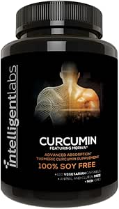 Intelligent Labs 250MG Meriva Curcumin Phytosome, 2900% Better Absorbed Than Ordinary Turmeric Curcumin, 100% Soy Free, 120 Capsules Per Bottle