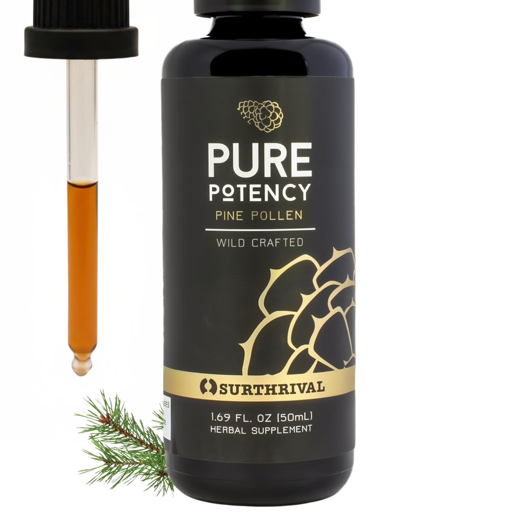 Surthrival: Pine Pollen Pure Potency Extract (1,69 fl oz), Αυξημένη Σταμίνα, Ισορροπία ορμονών, Ενέργεια & Αντοχή Αποκατάσταση