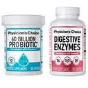 Physician's CHOICE - Optimal Gut Health Bundle: 60 Billion Probiotic 60ct + Digestive Enzyme 180ct for Digestive Comfort and Immune Support - Value Bundle