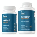 Dr. Tobias Omega 3 Fish Oil & Magnesium Bisglycinate Συμπληρώματα, Υψηλή Απορρόφηση, Υποστηρίζει την καρδιά, τον εγκέφαλο, το ανοσοποιητικό, την ενέργεια, τους μυς, τα οστά και την κοινή υγεία, μη ΓΤΟ