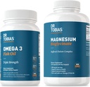 Dr. Tobias Omega 3 Fish Oil & Magnesium Bisglycinate Supplements, High Absorption, Supports Heart, Brain, Immune, Energy, Muscle, Bone & Joint Health, Non-GMO