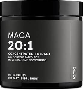 Maca Root - Ultra High Potency 20:1 Extract - Black, Red and Yellow Maca Complex - Single Origin, Wildcrafted & Highly Concentrated - Third-Party Lab Tested - 90 Capsules