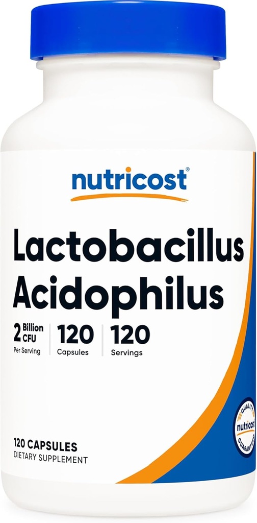 Nutricost Lactobacillus Acidophilus 2 Billion CFU Per Serving (120 Capsules)