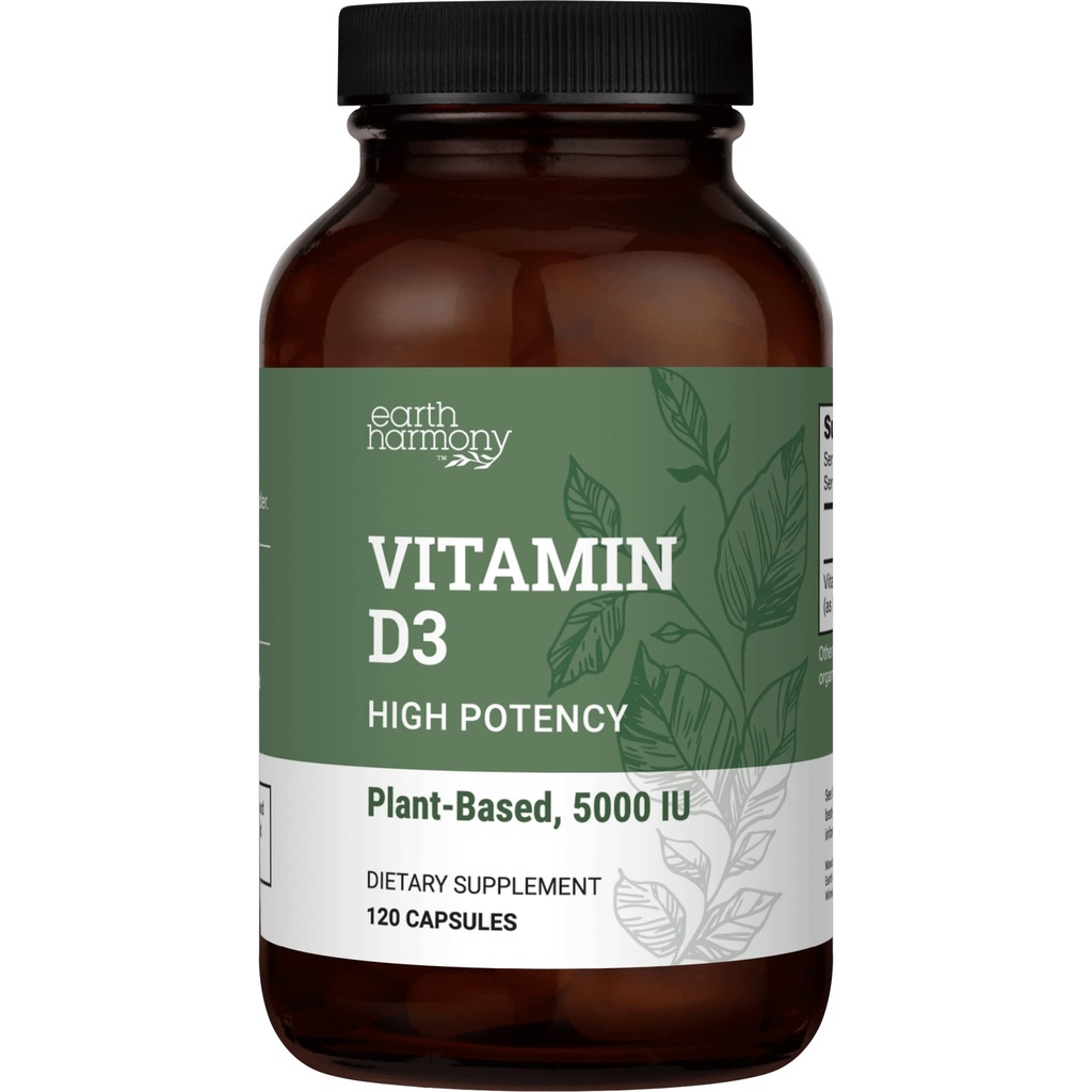Vegan Vitamin D3 5000 eu Συμπλήρωμα - Αγνή, υψηλής ισχύος συμπληρώματα για ανοσοποιητική υγεία & ισχυρή υποστήριξη οστών - Βιταμίνη D 5000 eu - 120 κάψουλες, 4-μηνιαία προσφορά