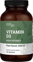 Vegan Vitamin D3 5000 iu Supplement - Pure, High Potency Supplements for Immune Health & Strong Bones Support - Vitamin D 5000 iu - 120 Capsules, 4-Month Supply