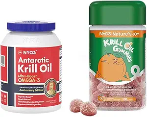 Krill Oil 1000mg softgels και Krill Oil Gummies 135mg Omega 3 Gummies DHA EPA Bundles