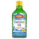 Carlson - Cod Liver Oil, 1100 mg Omega-3s, Συμπλήρωμα Υγρού ιχθυελαίου, Wild-Caught Norwegian Arctic, Sustainablely Soured Nordic Liquid, Lemon, 250 ml