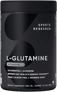 Sports Research L-Glutamine - Ανάκτηση προπόνησης, ανοσοποιητική υγεία & υποστήριξη για την υγεία των ούρων - 5 G ανά υπηρεσία - 17.64 Oz