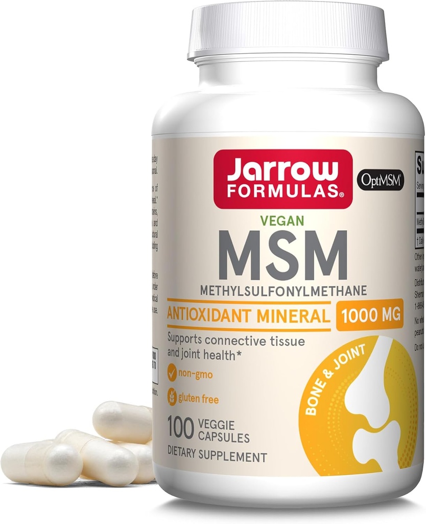 Jarrow Formulas MSM 1000 mg - 100 κάψουλες Veggie - Methylsulfonylmethane - Πηγή Sulfur - Συμπλήρωμα διατροφής Υποστηρίζει & ενισχύει αρθρώσεις - Μέχρι 100 εξυπηρετούν