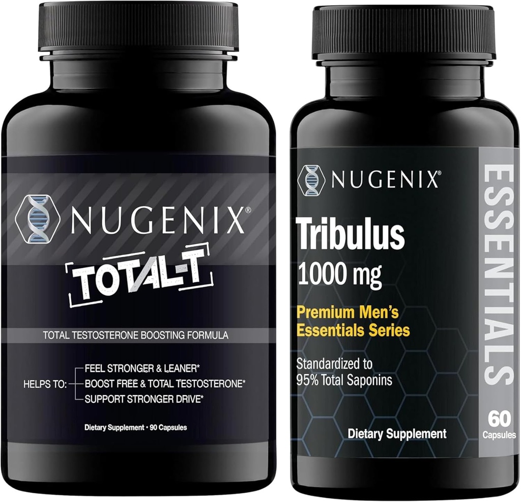 Nugenix Essentials Tribulus Terrestris Extract και Total-T Booster τεστοστερόνης για άνδρες