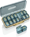 Am Pm Pill Organizer, Weekly Pill Box 2 φορές την ημέρα - Acedada 7 ημέρα Pill Organizer με 7 ξεχωριστά εμπορευματοκιβώτια, Φορητή καθημερινή ιατρική θήκη για βιταμίνη, ιχθυέλαια, συμπληρώματα, κομψό μπλε