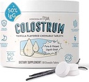 Legendairy Milk Colostrum Supplement - Premium Bovine Colostrum for Humans - 50% IgG Immunoglobulin for Immune Support & Gut Health - Energy & Muscle Recovery - Βανίλια Μασώμενα δισκία, 30