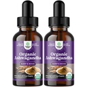 Natures Craft USDA Organic Ashwagandha Liquid Drops - Υγρό εκχύλισμα ρίζας Ashwagandha για το στρες και την υποστήριξη της διάθεσης - Νόστιμο προσαρμογόνο χρώμα μη ΓΤΟ Vegan Gluten αλκοόλη και ζάχαρη χωρίς (2 πακέτο)