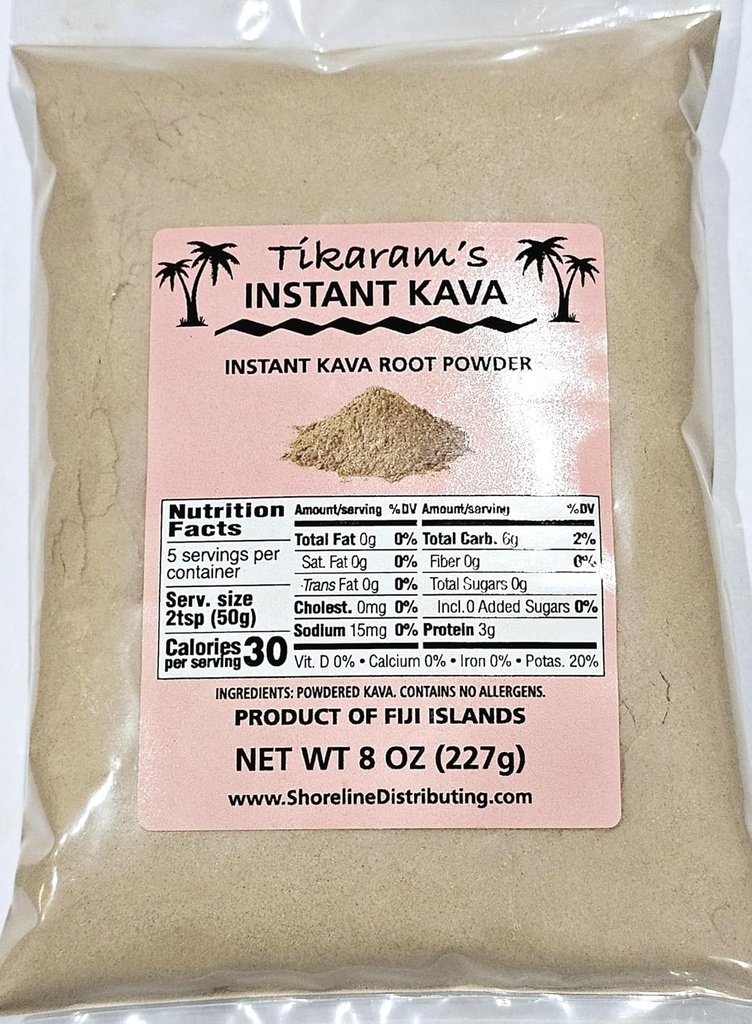Στιγμιαία Kava σκόνη του Tikaram, Φίτζι Waka, Noble Kava Root, 1/2 lb (8oz)-Fiji αγορά χονδρικής LLC