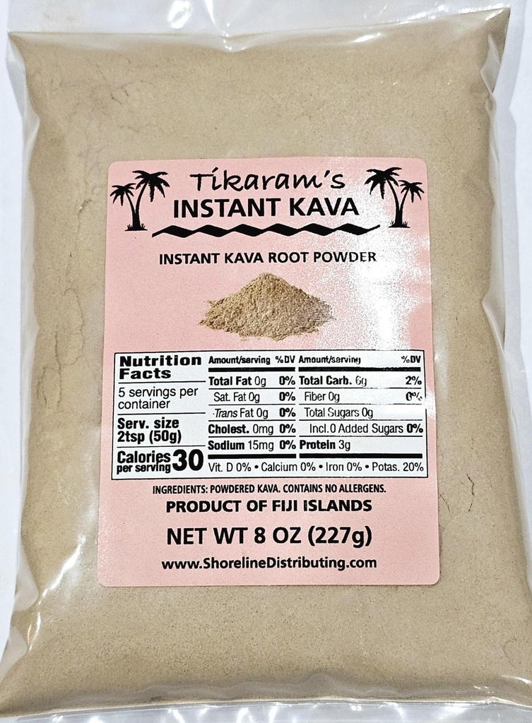 Στιγμιαία Kava σκόνη του Tikaram, Φίτζι Waka, Noble Kava Root, 1/2 lb (8oz)-Fiji αγορά χονδρικής LLC