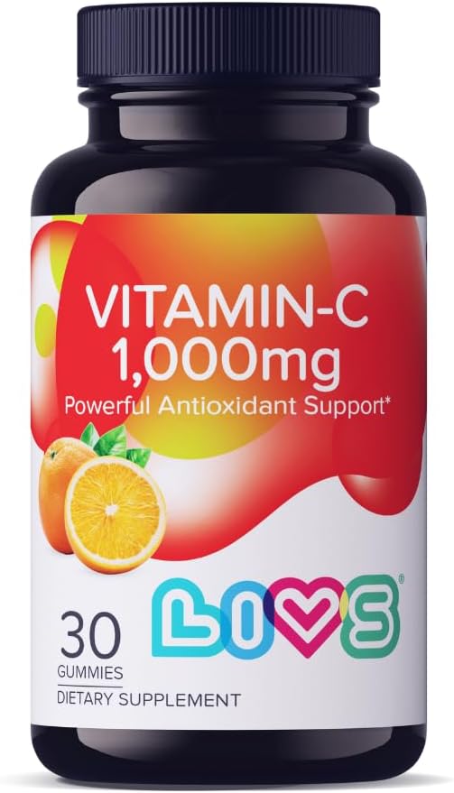 Vitamin C 1000mg Gummies for Kids & Adults |Antioxidant & Immune Support Supplement | Vegan Multivitamin for Hair, Skin & Nails | Non-GMO, Gluten-Free, Gelatin-Free Chewable 1000mg Per Serving 30 Ct