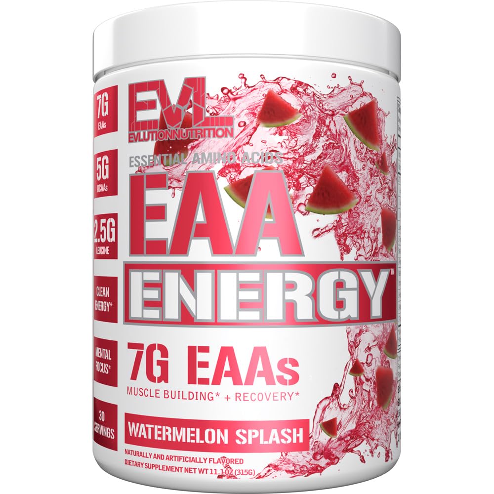 EAAs Amino Acids Powder - Ενεργοποιώντας EAA Essential Amino Acids Pre & Post Workout Powder for Muscle Building Energy and Recovery Support with 7g per Serving Plus 5g BCAAs (Watermelon, 30 Servings)