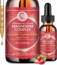 Triple Magnesium Complex Liquid Drops - Magnesium Glycinate Liquid Drops, Taurate & Citrate with L-theanine, Vitamin B6 for Sleep, Muscle, Immune Health, Vegan, Non-GMO, Strawberry Flavor, 2 Fl OZ