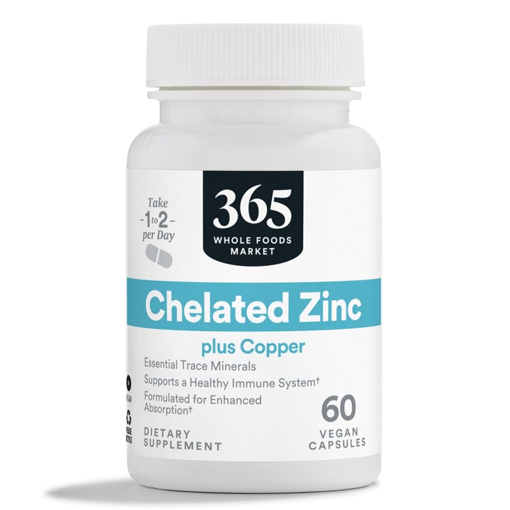 365 από το Whole Foods Market, Chelated Zinc, 60 CT