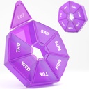 Weekly Pill Organizer, 2 Pack Portable Pill Box Ιατρική περίπτωση 6 Χρώματα (Επτά Ημέρα) Νέα έκδοση για Βιταμίνη / Fish Oil/Pills/Συμπληρώματα-Αρθρίτιδα Φιλικό (Purple)