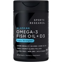 Sports Research® Alaska Omega-3 Fish Oil 1040mg + Βιταμίνη D3 2500iu - Υποστηρίζει τον εγκέφαλο και την καρδιά υγεία - MSC Certified Sustainable · Wild-Caught · Non-GMO · Τριγλυκερίδια Form - 120 Count Softgels