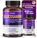 Sotalix Glucosamine 650mg – All-in-1 Κοινή Υποστήριξη με Chondroitin, MSM, Collagen, Turmeric, Vitamin D3 & Hyaluronic Acid – 150 Κάψουλες – Χωρίς Shellfish – Κατασκευασμένο στις ΗΠΑ