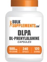 BulkSupplements.com Κάψουλες DL-Φενυλαλανίνης - κάψουλες DLPA, DL-Φενυλαλανίνη 500mg - DLPA Συμπληρώματα, Χωρίς Γλουτένη - 2 κάψουλες ανά Σερβίρισμα, 240 κάψουλες (πακέτο του 1)